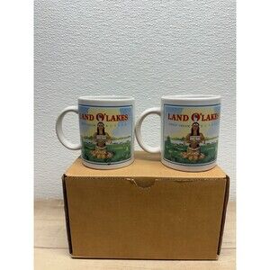 Land O Lakes Sweet Cream Butter Set Of 2 Ceramic Coffee Mug New